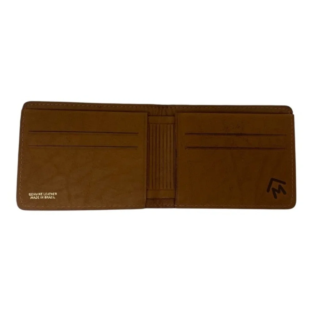 Vintage 1988 Marlboro‎ Man Genuine Leather Bifold Wallet Made in Brazil Brown